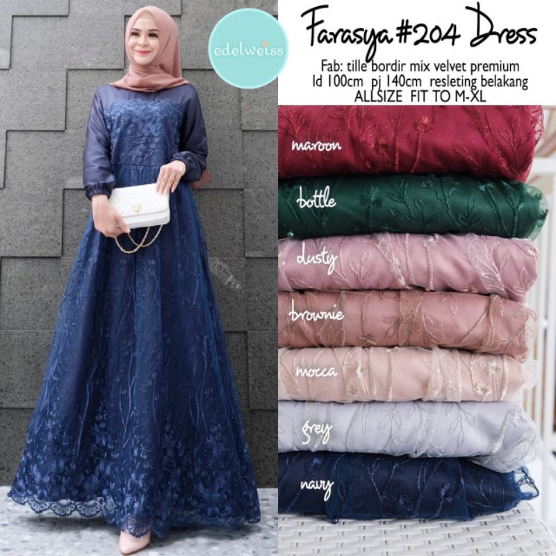 COD GAMIS FARASYA MODEL TERBARU GAMIS BROKAT BUSUI DRESS BROKAT BISA JUMBO M L XL XXL