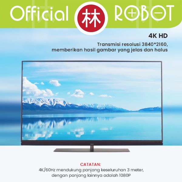 ROBOT RHH10 Adapter Ekstensi Kabel HDMI Female to Female 4K HD