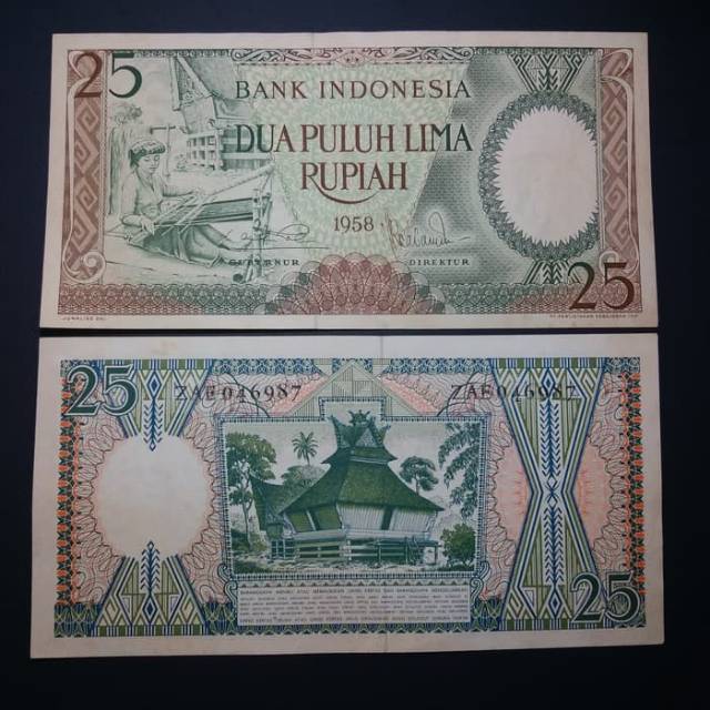 Uang Kuno 25 Rupiah Pekerja 1958