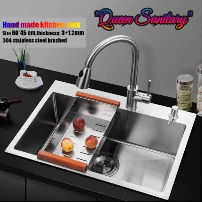 Kitchen Sink Stainless 6045 /Bak Cuci Piring Kotak Minimalis