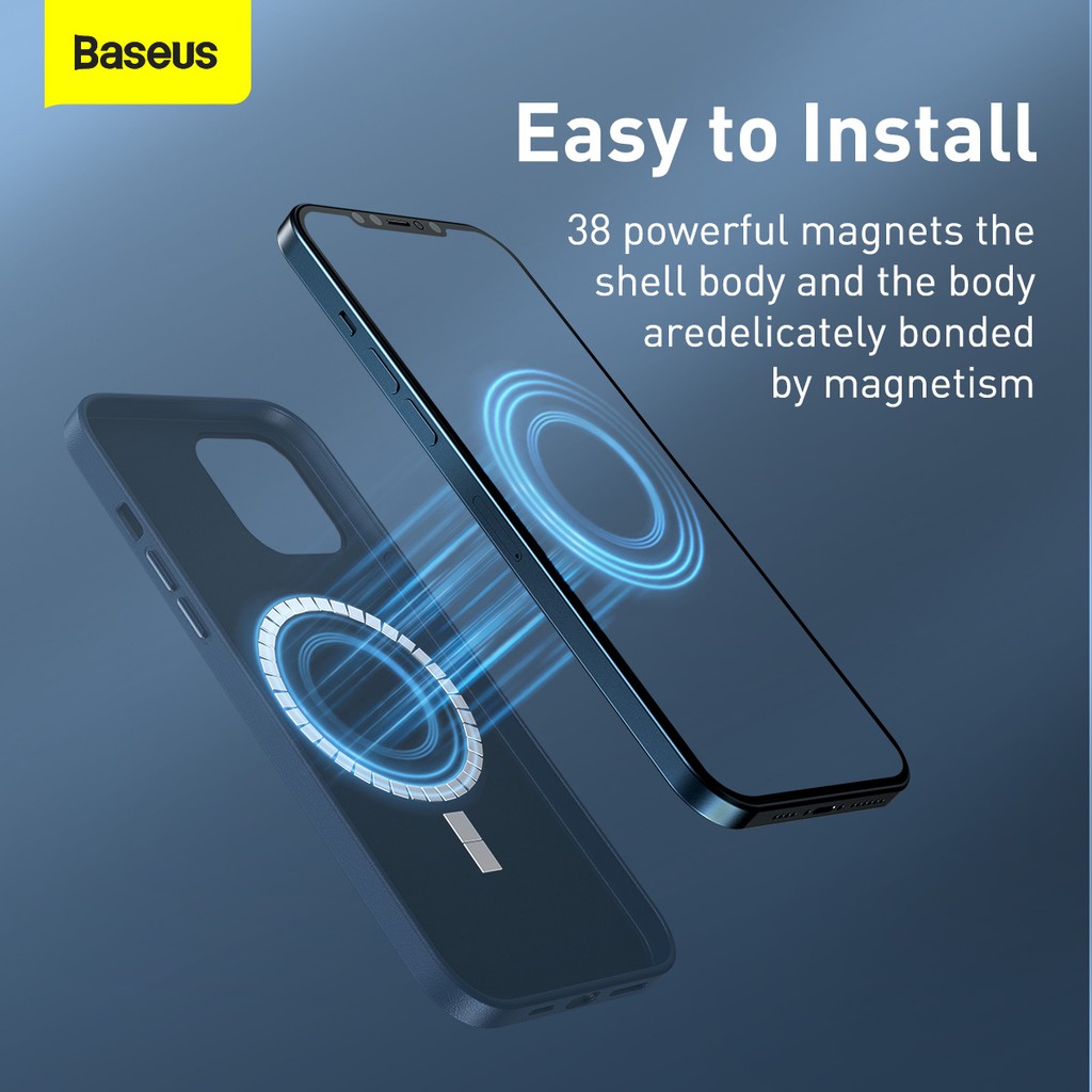 Casing Iphone 12 / 12PRO/ 12PROMAX Baseus Apple Magsafe Leather Case Phone Cover