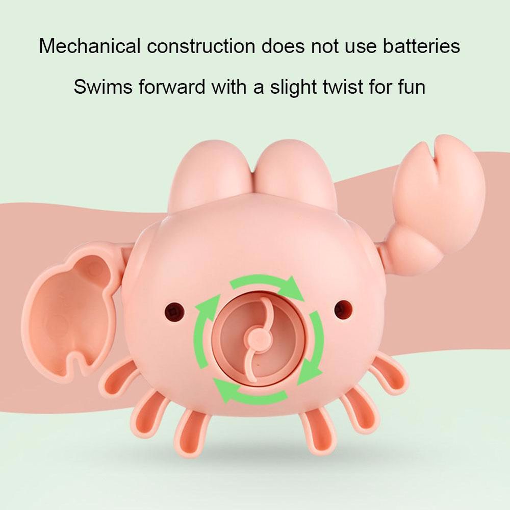 LANFY Plastic Baby Water Toys Cute Clockwork Toy Cartoon Crab Swimming Toys Bath Toy Cartoon Animal Crab Classic High Quality Wound-up Chain Turtle Bath Toy/Multicolor