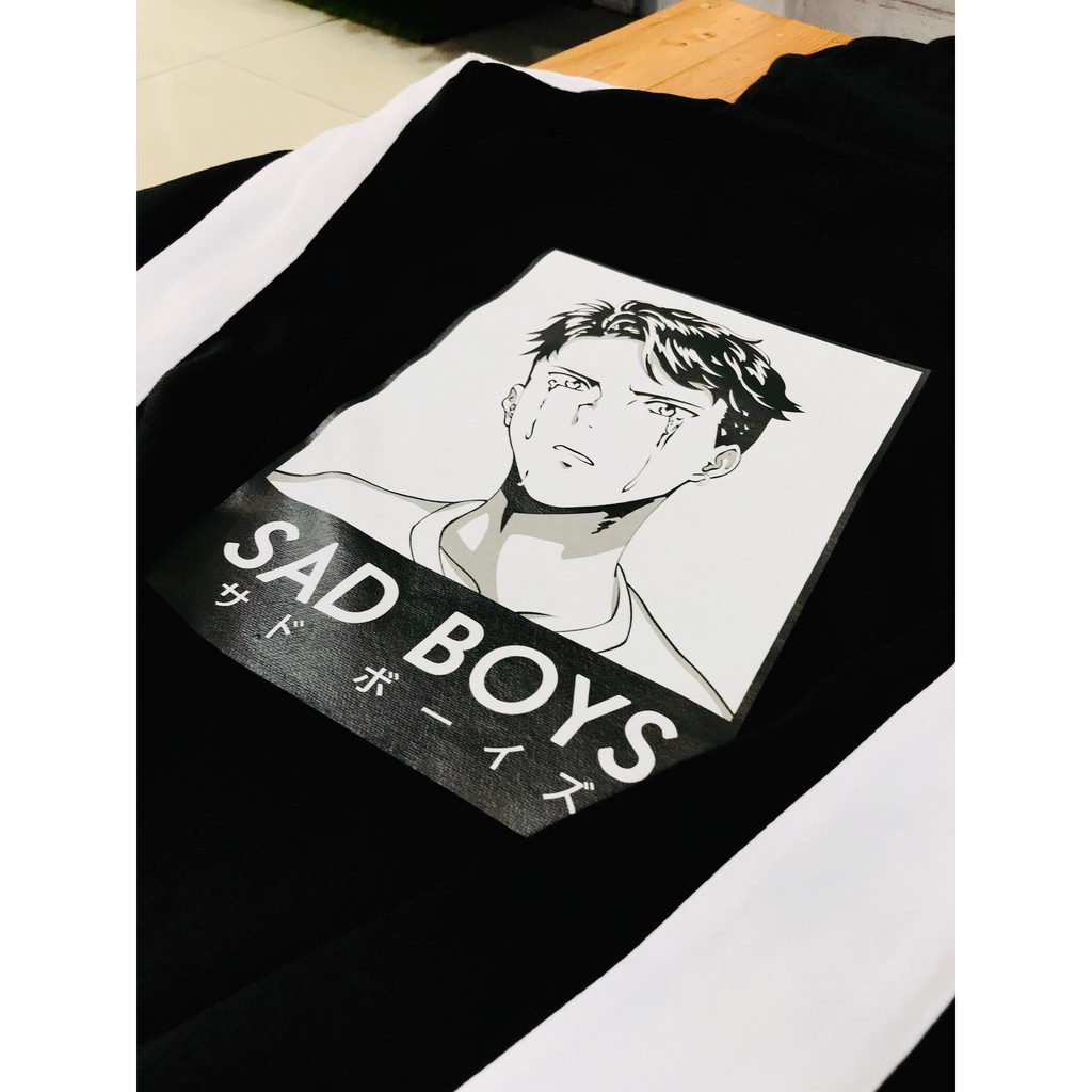 Sweater distro SAD BOYS stripe cotton fleece