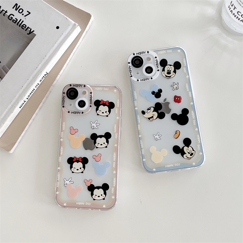 Case Pelindung Lensa Tahan Jatuh Motif Mickey Minnie Untuk iPhone 11 12 13 Pro MAX X XR XSMAX 7 8 Plus