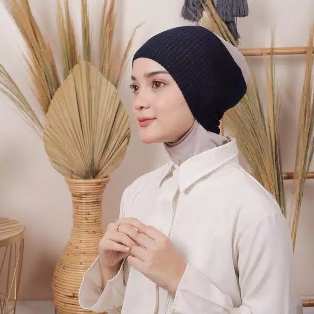 Ciput Rajut Anti Pusing Polos / Inner Hijab / Dalaman Kerudung / CIPUT RAJUT 1 WARNA