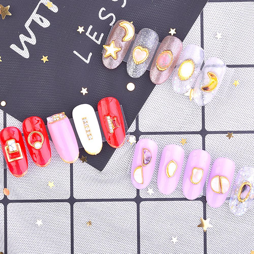 Agustina DIY Dekorasi Nail Art Charms Berlian Hati Berbagai Bentuk Bintang Manikur Aksesoris Hiasan Kuku Glitter Kaca Charms