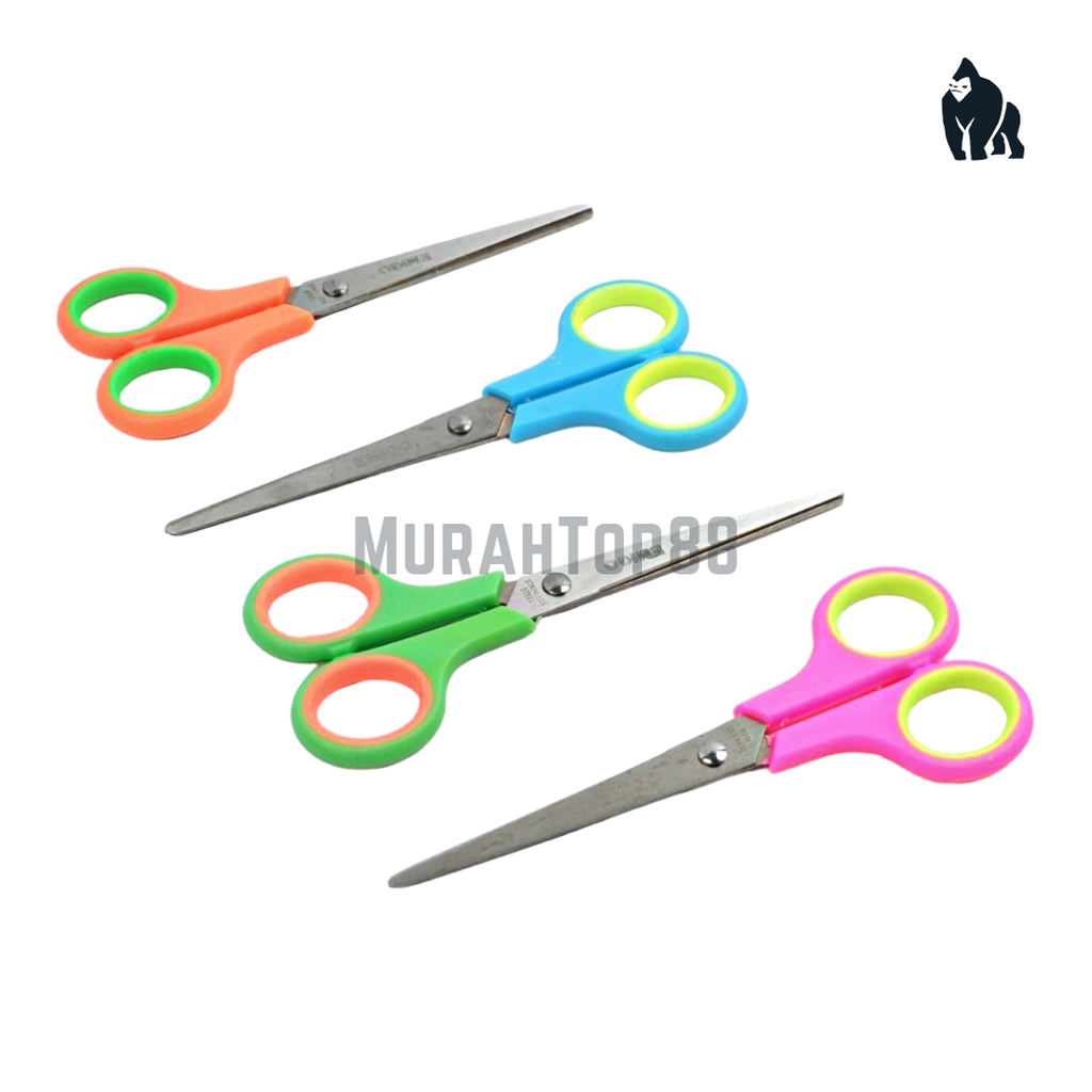 

Gunting Panjang 6" Inch Warna Warni Gagang Karet / Stainless Steel Scissor Emigo EML-865-TC