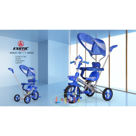 Sepeda Anak Roda Tiga Tricycle Exotic ET 606-1-7-8