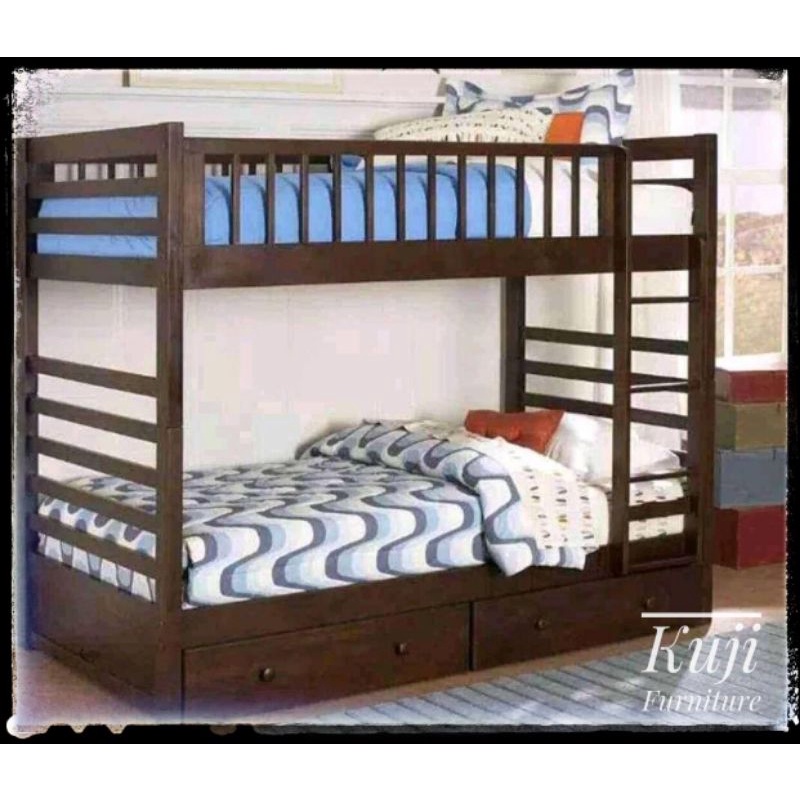 TEMPAT TIDUR TINGKAT KAYU JATI 2 BED
