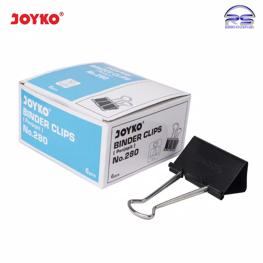 

Binder Clip No.280 Joyko /Klip Penjepit Kertas/1 Pack isi 6 Pcs