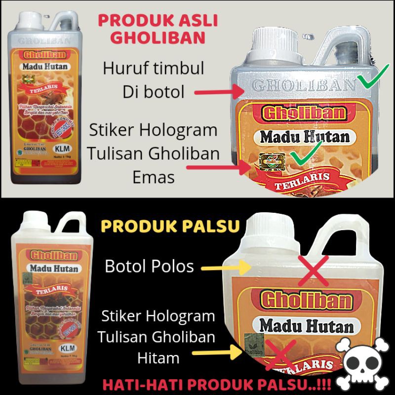 (COD) MADU HUTAN KALIMANTAN GHOLIBAN 1KG ORIGINAL ( BOTOL EMBOS ) FREE PACKING DUS