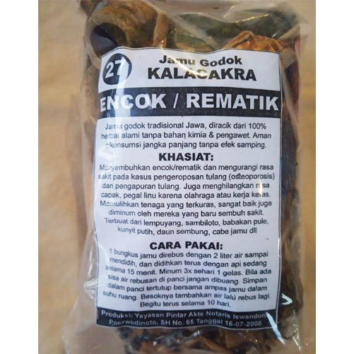 

JAMU ENCOK REMATIK FLU TULANG