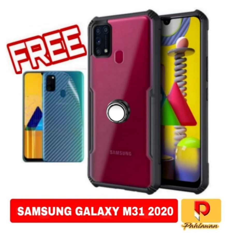 Promo Hard Case Samsung Galaxy M31 Tpu Transparan - Hitam
