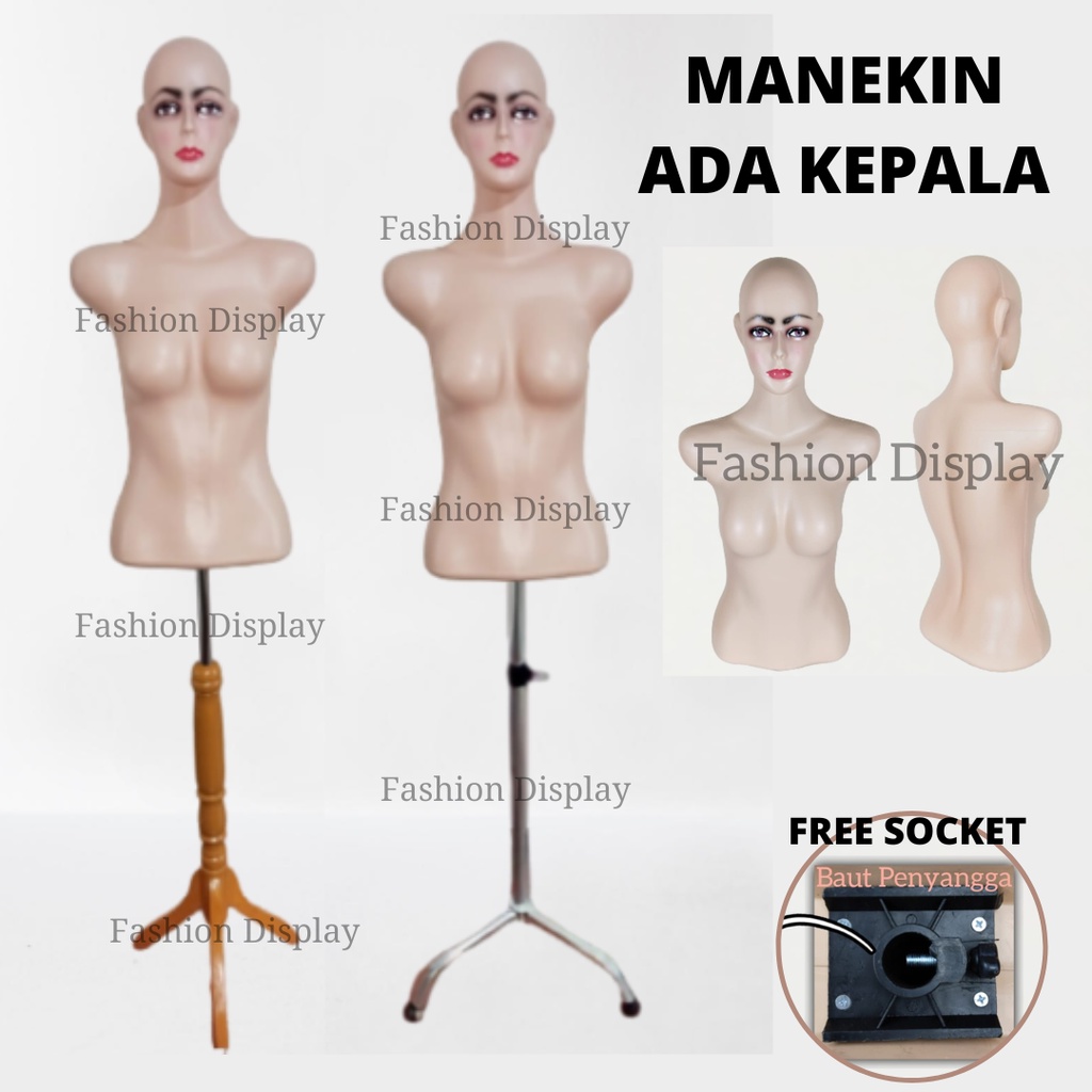 Manekin Torso Cewek Display Manekin Plastik Torso Cewek Setengah Badan Patung Cewek Ada Sok Tanpa Sok Kaki Manekin