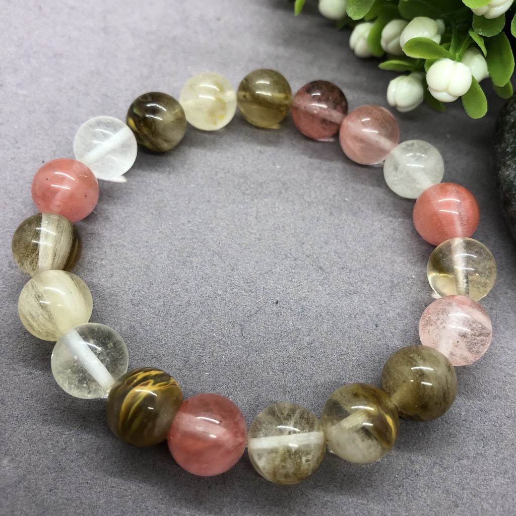 Gelang Kristal Batu Cherry Quartz