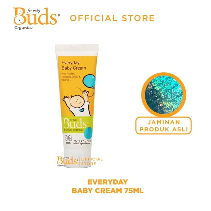 Buds Organics Everyday Baby Cream 75ml - Lotion atau Krim Perawatan Kulit Bayi dan Anak