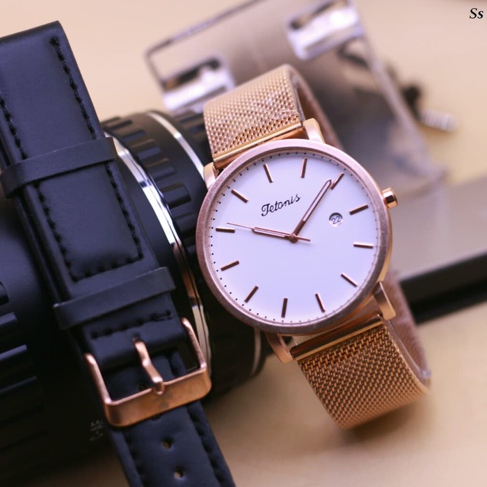 jam tangan TETONIS PRIA RANTAI PASIR ORIGINAL