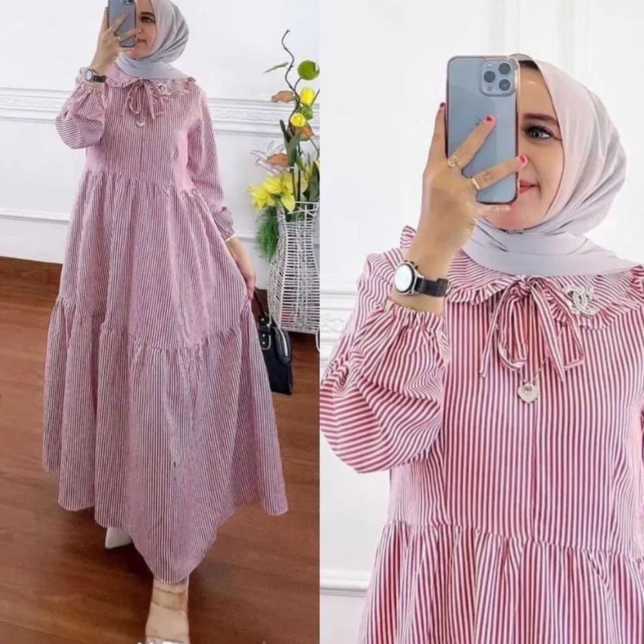 TYRA MIDI DRESS - dres murah / gamis murah / dres muslim / casual dres / dres cantik