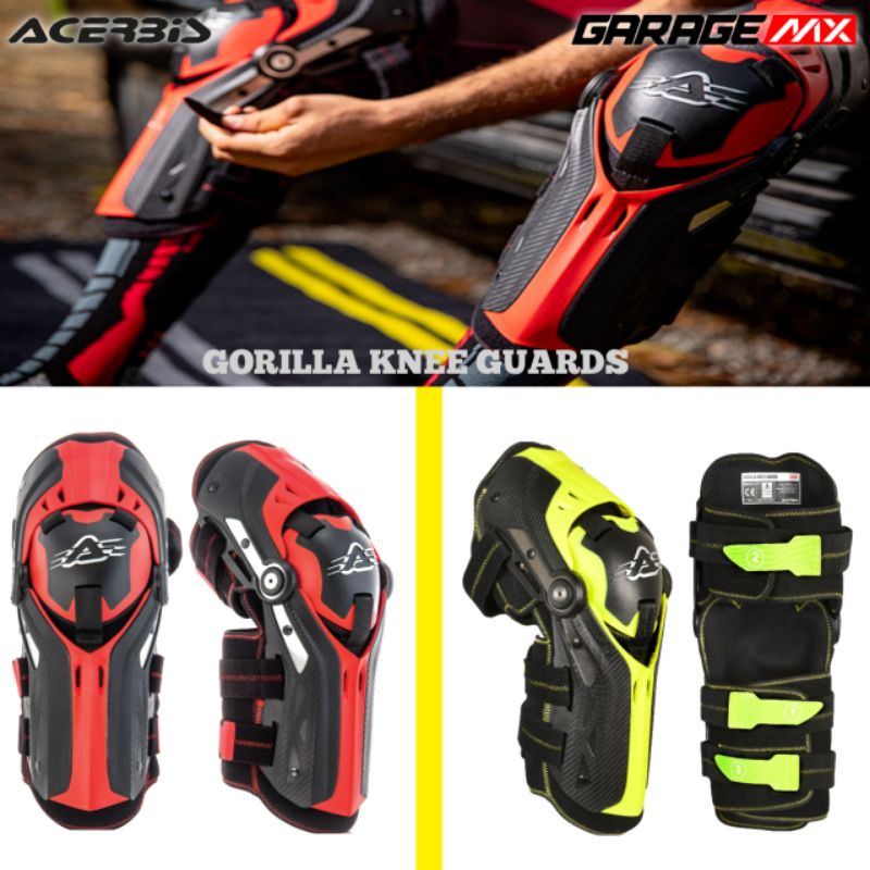 KNEE GUARD ACERBIS GORILLA.KNEE PROTECTOR.DEKER.PELINDUNG LUTUT.MOTOCROSS.TRAIL.TOURING.ADVENTURE