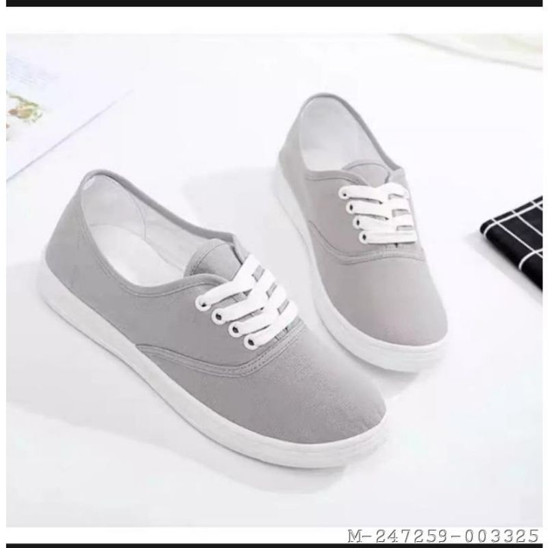 SEPATU WANITA SLIP ON TALI KANVAS TERBARU 100% ORIGINAL