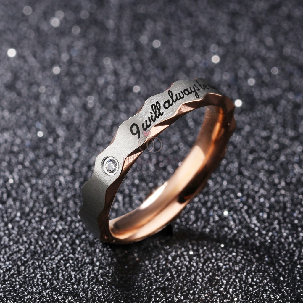 [GRATIS UKIR NAMA] Cincin Couple R04 Titanium Black Rosegold Anti Karat High Quality Ailoviu Kawin Nikah Tunangan Palladium + BONUS Gelang Couple