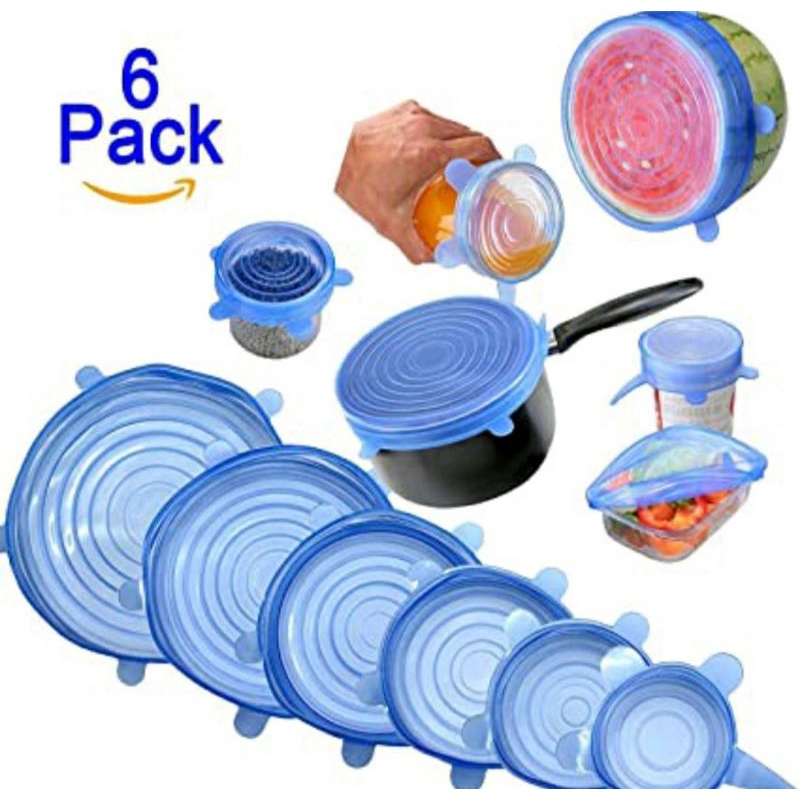 PENUTUP MAKANAN AGAR HIGIENIS BAHAN SILIKON SET ISI 6