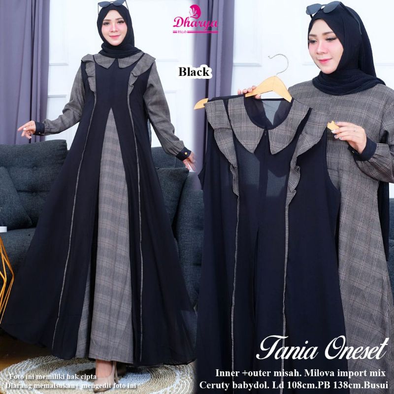 tania one set gamis abaya kaftan inner + outer