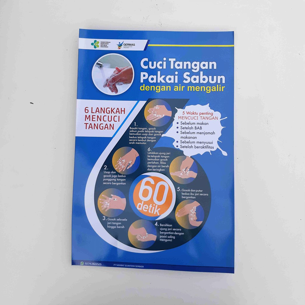 Poster Cara Cuci Tangan 6 Langkah Shopee Indonesia