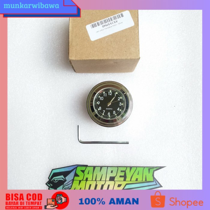 (BISA COD) Jam Analog Aksesoris Variasi Stang Stir Motor Sepeda Krom