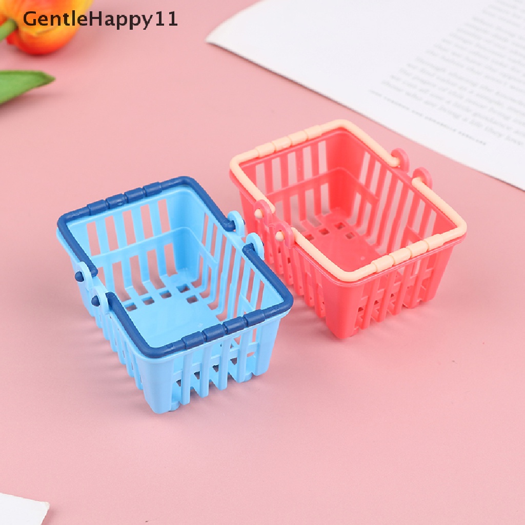 Gentlehappy Keranjang Belanja Mainan Anak Mini Supermarket Shopping Hand Basket Model Rumah Boneka