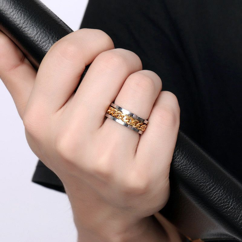 VIRAL!!!cincin titanium model rantai buat cowok anti karat dan luntur