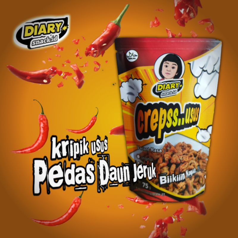 

kripik usus crepsus pedas daun jeruk diary snack id