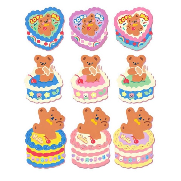 

stiker cute korean bear/ stiker die cut