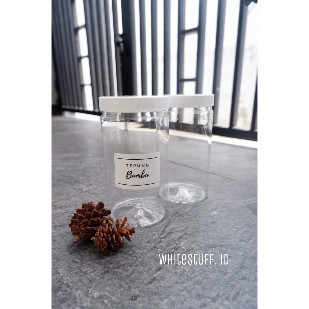 Toples tempat bumbu estetik Plastik 1000 dan 1300 ml dapur free label