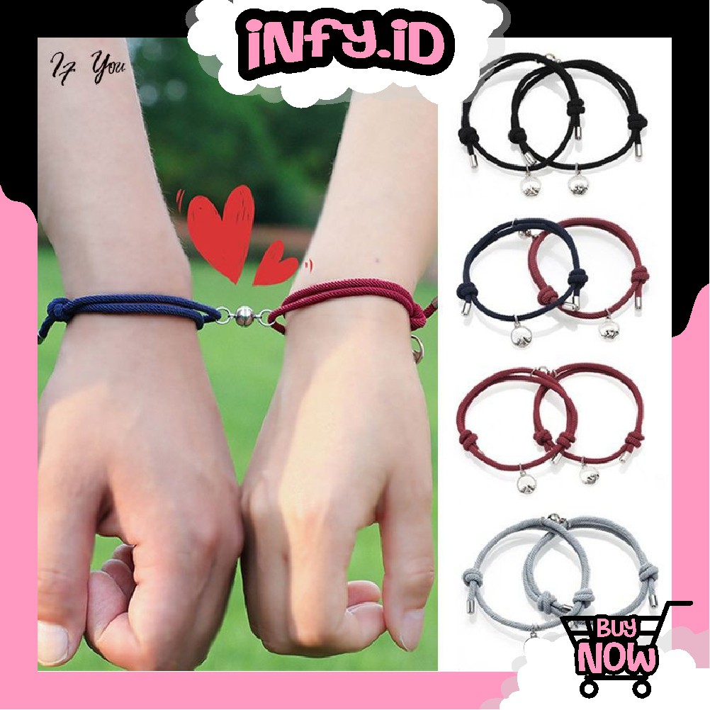 INFY - TERMURAH GELANG COUPLE MAGNET POLOS LIONTIN MAGNET GELANG PASANGAN KOREA R385