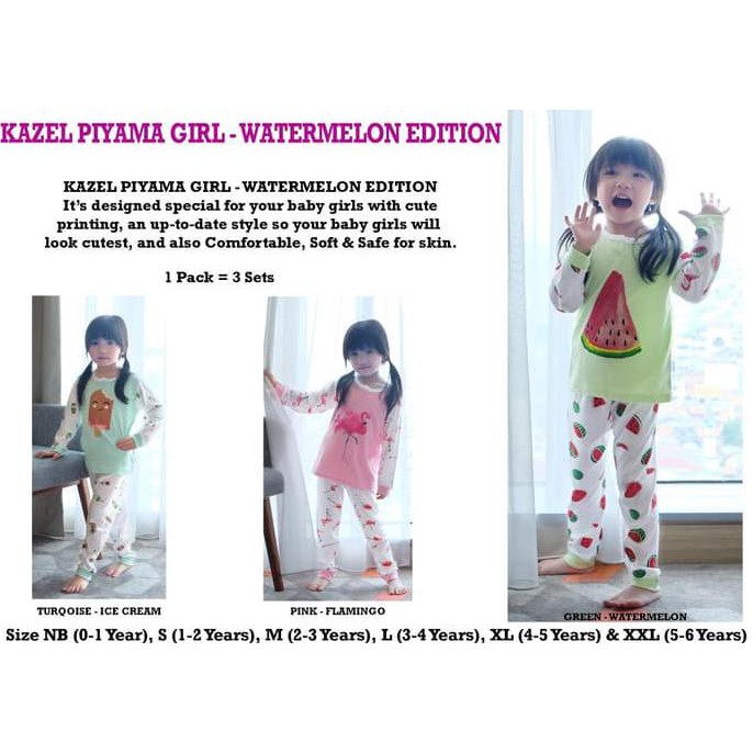 KAZEL - PIYAMA GIRL WATERMELON 3STEL XL