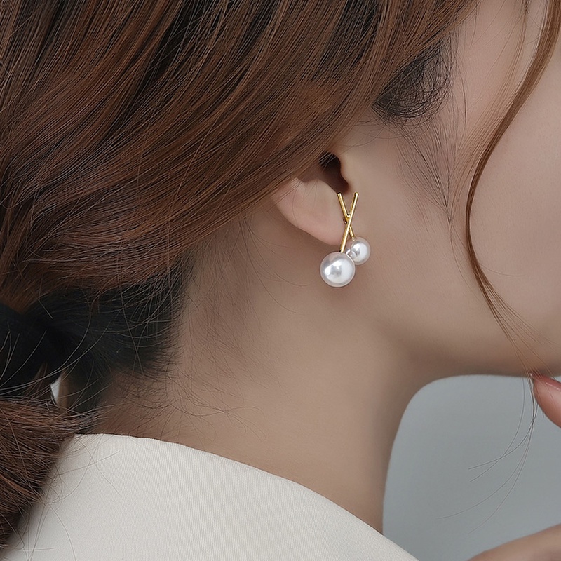 Anting Wanita Aksen Mutiara Gaya Korea Untuk Musim Panas