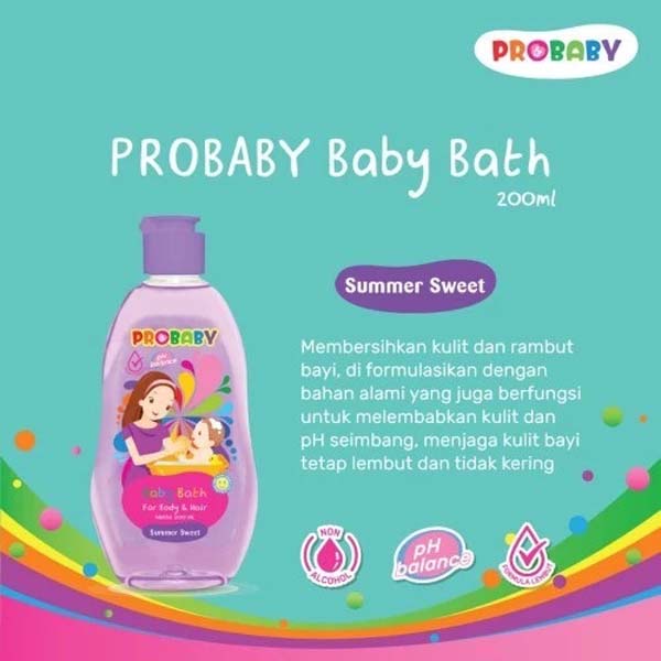 PROBABY BATH Sabun Mandi | Body &amp; Hair | Rambut | Summer Sweet | Lovely Sky | Sunny Shine | Silky Cuddle | Cheerful Giggle