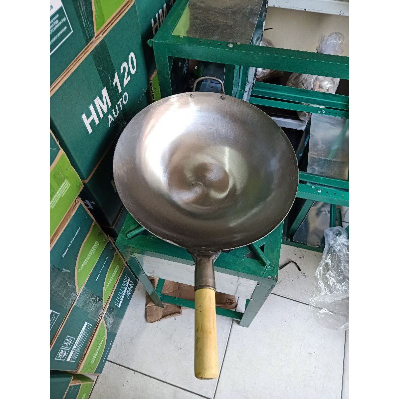 wajan wok gagang 45cm plat baja