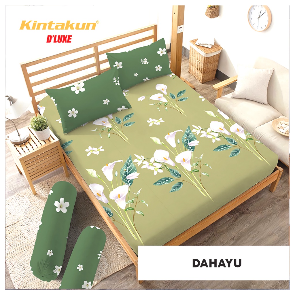 Sprei Kintakun Dluxe Queen - Sprei Queen ukuran 160x200 tinggi 20 cm Motif DAHAYU -  Sprei Cantik Mu