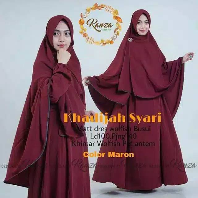 GAMIS KHADIJAH POLOS JUMBO SYARI + HIJAB