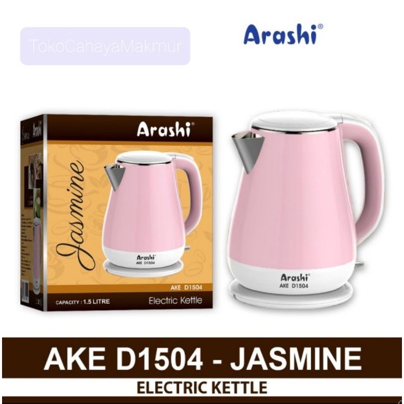 Arashi Kettle Listrik AKE D1504 1.5L - Pemanas Air/Teko Listrik Ceret