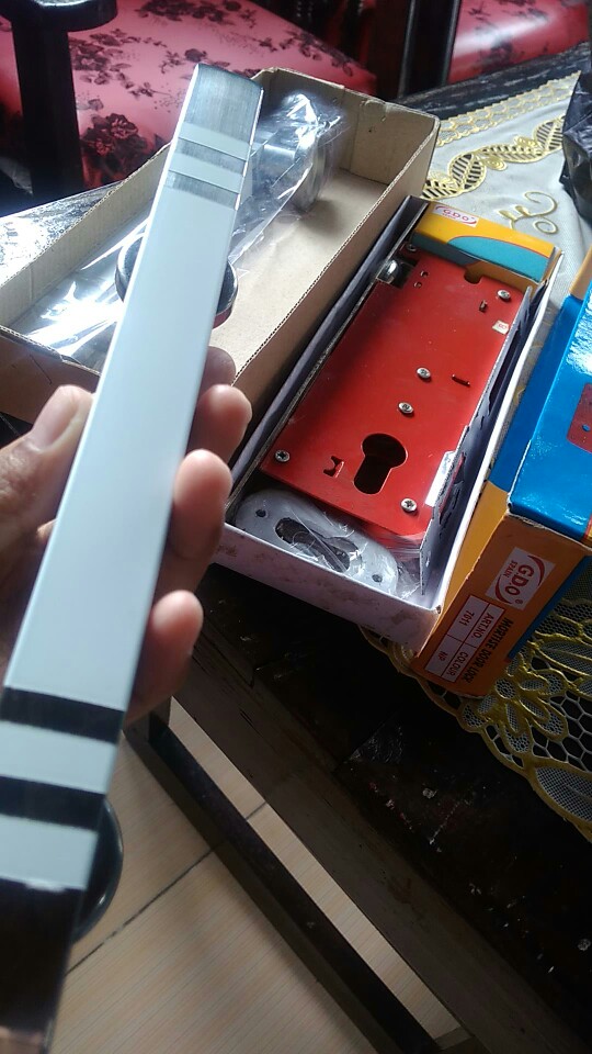 Handle Pintu Rumah Hitam Black Pendek 25 Cm Kombinasi Tarikan Pintu Kotak Gagang Pintu Kunci Pintu