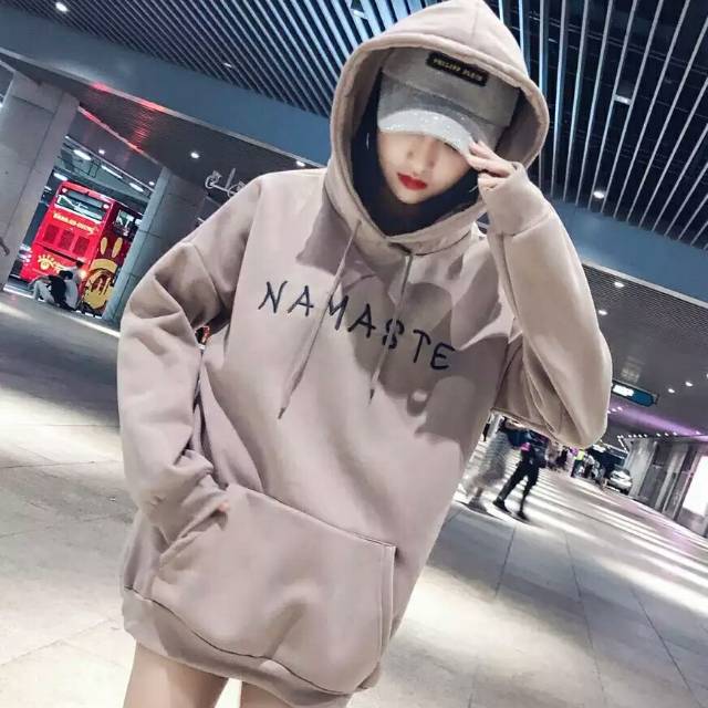 NAMASTE MOCHA HOODIE WANITA - ATASAN KEKINIAN PREKMUM