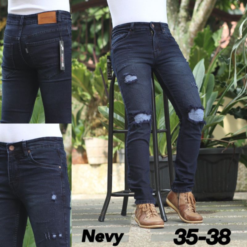 CELANA JEANS SOBEK BIG SIZE SOFJEANS / CELANA JEANS BIG SIZE / JEANS JUMBO SOBEK / CELANA JEANS PRIA DEWASA SOBEK