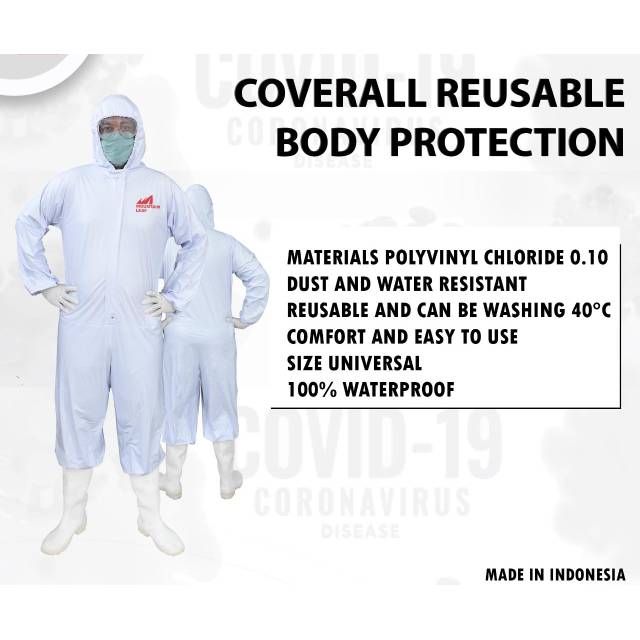 Baju APD hazmat spundbond dan bahan PVC