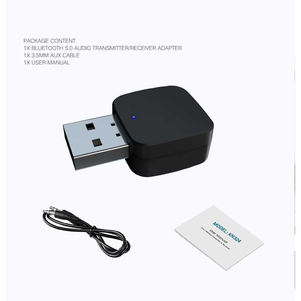 ROCKETEK USB Bluetooth 5.0 Transmitter Receiver Audio Adapter - KN321