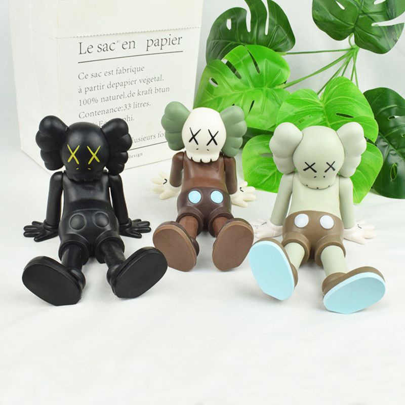 Black White Gray Sitting Pen Holder KAWS Companion 9cm Action Figures Toy Ornaments