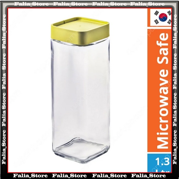 Glasslock 1.3 Ltr Toples Kaca Block Canister