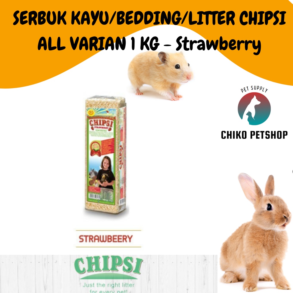 SERBUK KAYU/BEDDING/LITTER CHIPSI ALL VARIAN 1 KG  Untuk  Hamster Kelinci